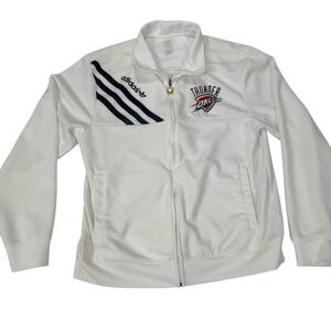 Adidas Oklahoma City Thunder Track Jacket White NBA Basketball Mens Large